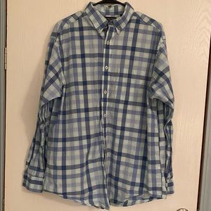 Men’s long sleeve Roundtree & Yorke blue plaid
